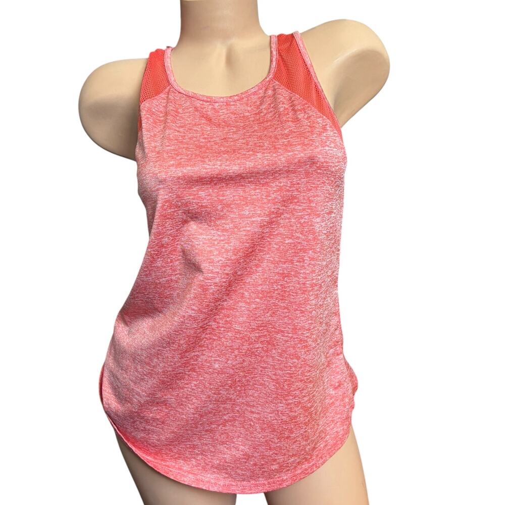 Aeuui women's size small activewear tank bright heather orange/ pink racer back